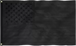 OJAL táctico All Black American BOAT Flag 12X18' bordado EE. UU. Blackout - Imagen 1 de 4
