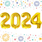 40 Inch Graduation 2024 Giant Gold Number Balloons, Graduation Decorations 2024 