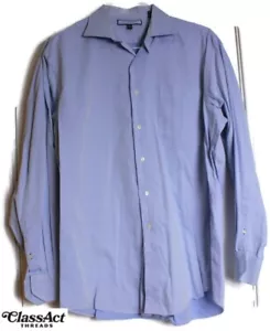 Men's Tommy Hilfiger Long Sleeve button down Dress Shirt Solid Blue 16. 5 34-35 - Picture 1 of 4