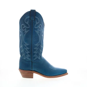 Abilene Boots 9270 Womens Blue Leather Slip On Cowboy Western Boots - Picture 1 of 8