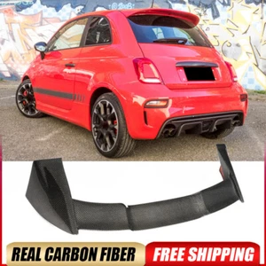 For FIAT 500 Abarth 595 2010-2020 Real Carbon Fiber Rear Roof Spoiler Top Wing - Picture 1 of 12