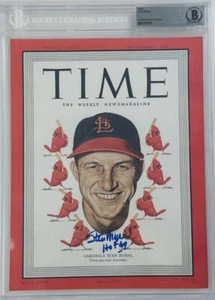 STAN MUSIAL SIGNED BAS SLABBED 8X10 TIME PHOTO ST LOUIS CARDINALS AUTOGRAPH 760 - Picture 1 of 1