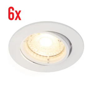 6x LED Einbauspot schwenkbar rund GU10 5W 230V weiss dimmbar Spot Strahler 2700k - Picture 1 of 6