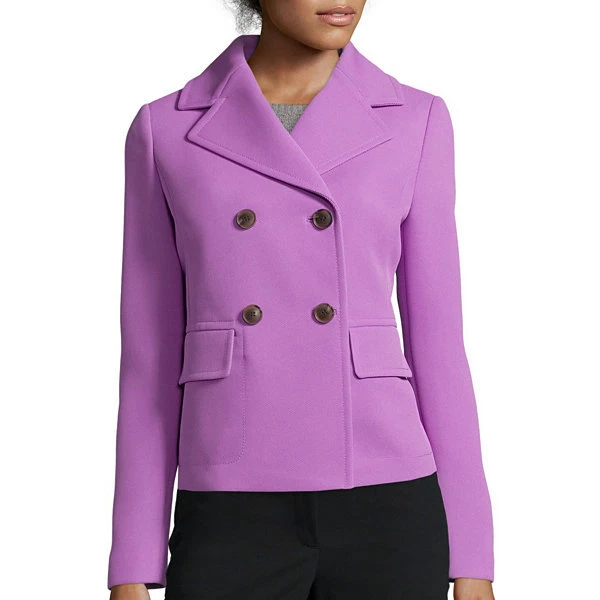 Liz Claiborne Double-Breasted Xanadu Orchid Jacket Sizes PM, PL Msrp $90.00 - Image 1 of 1