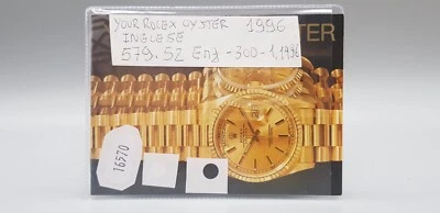 ROLEX CONTROSCATOLA STIK 16613 SUBMARINER DATE + BOOKLET YOUR ROLEX OYSTER 1998 - Immagine 1 di 4