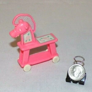 Mattel Barbie Kelly Toy Horse Wheeled Riding Pink Silver Miniature Dollhouse 1:6 - Picture 1 of 3