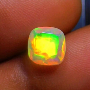 Top AAA+ Quality Faceted Ethiopian Opal Gemstone 7.5mm Cushion Shape 1.2cts - Picture 1 of 3
