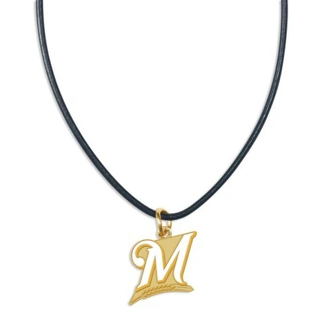 MLB MILWAUKEE BREWERS LEATHER ROPE NECKLACE NEW Cover