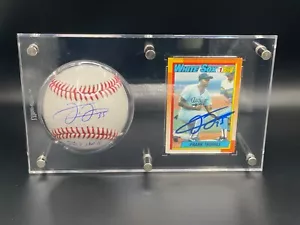 FRANK THOMAS AUTOGRAPHED BASEBALL AND AUTO RC ROOKIE 1990 TOPPS #1 DRAFT CARD - Picture 1 of 2