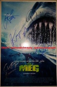THE MEG SIGNED JASON STATHAM TURTELTAUB LI BINGBING MOVIE POSTER 12x18 REPRINT - Picture 1 of 1