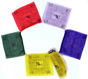 Tibetische Gebetsfahnen Länge 4,35m - 5er Set - Handarbeit Nepal - Prayer Flags - Bild 1 von 2