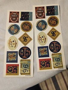 set of 2 jostens class of 96 1996 graduation stickers - Picture 1 of 1
