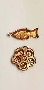 VINTAGE Bodo Hennig Dollhouse MINIATURE Copper Cooking Molds Muffin Fish  - Picture 1 of 1