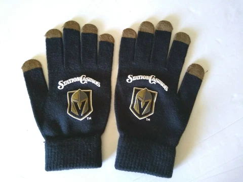 Golden Knights Las Vegas Hockey NHL Fan GLOVES Youth Sizing Black/Gold Logo Cover
