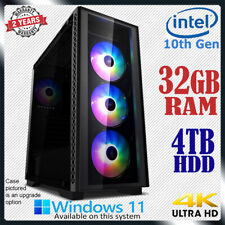 Intel 10th Gen Computer 32GB RAM 4TB Home Office & Gaming Desktop PC Core i7 upg