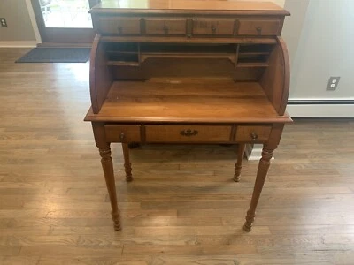 Tell City Chair Company Young Republic Roll Top Desk 877 Maple Andover Finish - Image 1 of 4
