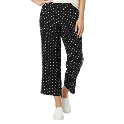 CAbi Pants 6 Navy Blue White Track Star Trouser Coastal Wide Leg Patterned Chic - Image 1 of 4