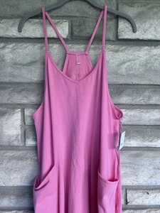Free People Hot Shot Hot Pink Hibiscus Harem Jumpsuit SZ XS - Picture 1 of 6