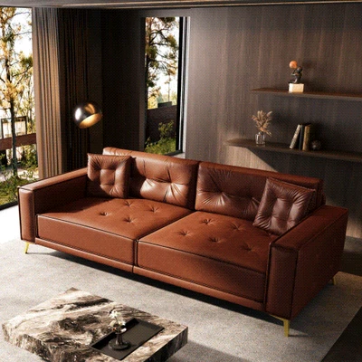 Sofá cama extraíble tamaño King 92,1", sofá cama convertible de cuero sintético 3 en 1 con Foto 1 de 4