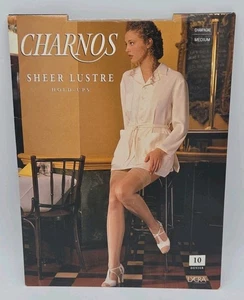 Charnos Sheer Luster Hold-Ups Champagne Medium NEW - Picture 1 of 3