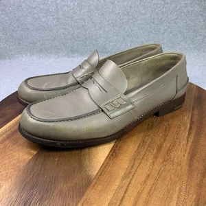 Prada Penny Loafers Men 11 Gray Paint Leather Moccasin Driving Slip On *9.5 Tag* - Picture 1 of 24