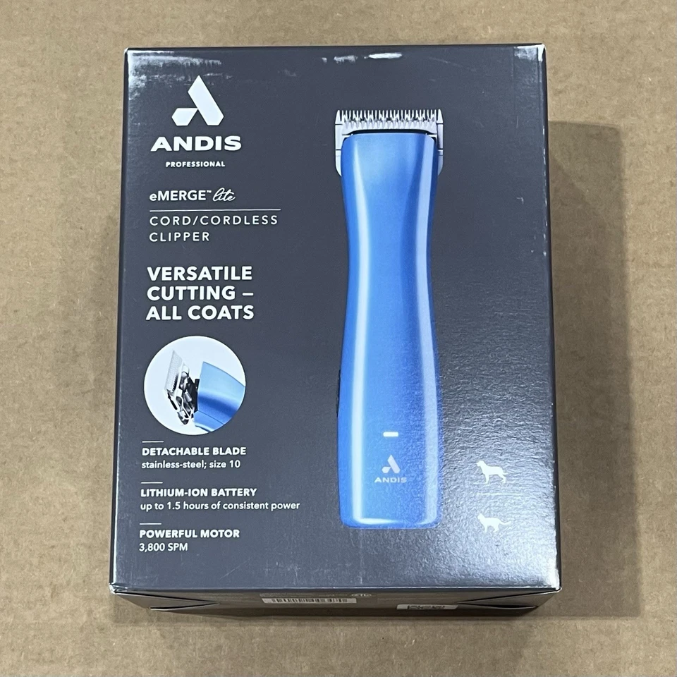 Andis eMERGE Lite AGR3 Cordless Clipper Professional Hair Grooming Tool Blue