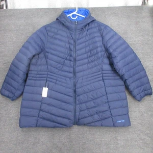 Chaqueta acolchada Lands End para mujer 3 unidades azul empaquetable 800 bolsillos con cremallera capucha - Imagen 1 de 11