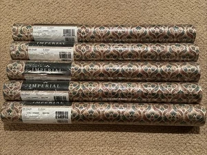 Imperial Wallpaper Vintage Gold Scroll Floral Print 82017HD 56 SQFT New 5 Rolls - Picture 1 of 3