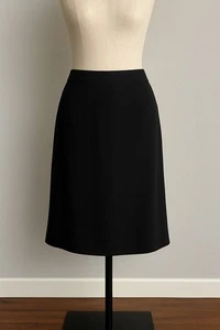 Women's Classic Black A-Line Midi Skirt High-Waisted Size M - Picture 1 of 7