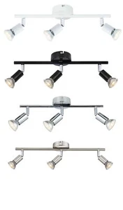 3 Way Modern Ceiling Spotlights GU10 Bulbs Adjustable LED Kitchen Bar Fitting - Picture 1 of 12