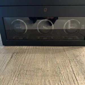 WOLF EST. 1834 BRITISH RACING TRIPLE WATCH WINDER WITH STORAGE NEW MSRP: $2,239 - Picture 1 of 8