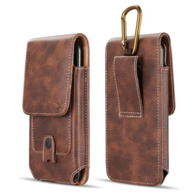 Leather For Apple iPhone Samsung Cell Phone Holder Belt Clip Pouch Case Cover - Image 1 of 4