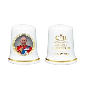 King Charles III Coronation Thimble Limited Edition Collectible Souvenir Gift - Picture 1 of 7