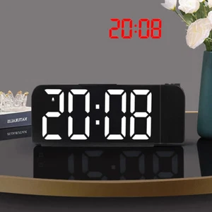 Digital LED Projection Desk Alarm Clock USB Snooze Temperature Mode Bedroom USA - Picture 1 of 14