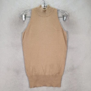 NEW To the Max Womens Top Size L Beige Bamboo Angora Stretch Sleeveless Slim - Picture 1 of 16