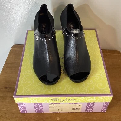 Tacones sin cordones negros gruesos Brighton Vixon talla 8,5 nuevos en caja Foto 1 de 4
