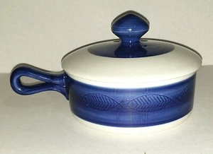 Rorstrand China Koka-blue 3 Cup Round Covered Pot With Lid Fish Pattern - Picture 1 of 12