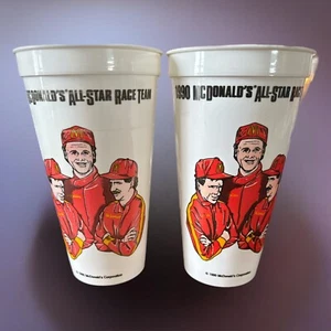 1990 McDonald's All-Star Race Cups (2) Coca-Cola NASCAR Dale Sr Mark M Rusty W - Picture 1 of 6