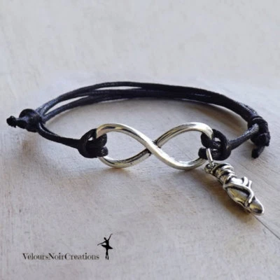 Bracciale infinito e ciondolo scarpetta da punta danza classica ballo ballet - Immagine 1 di 4