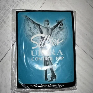 NOS-SILKIES Size Large ULTRA CONTROL TOP Mocha PANTYHOSE Ultra Sheer Legs 030303 - Picture 1 of 6