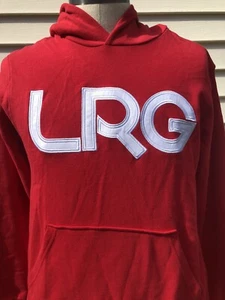 Neu Neu mit Etikett Small S LRG Lifted Research Group roter Hoodie mit weißem Schriftzug für Herren - Bild 1 von 9