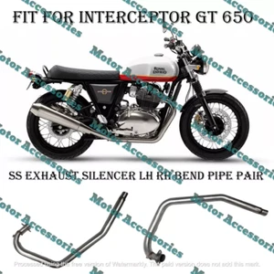 Fit For Royal Enfield Interceptor GT 650 Free Flow Exhaust Silencer BEND PIPE - Picture 1 of 7