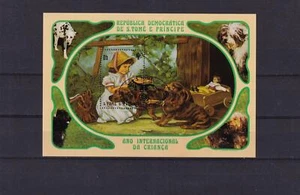 G011 Sao Tome Principe 1981 International Year of the Child - Dog Paintings - Picture 1 of 1