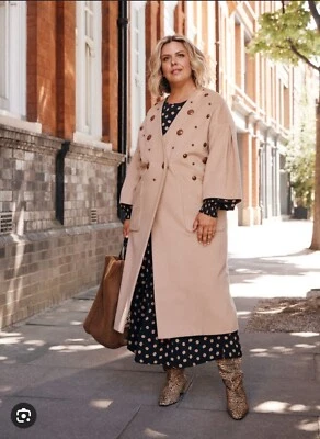 John Lewis + Erica Davies Beaded Camel Coat, Camel RRP£240 XL - Image 1 of 4