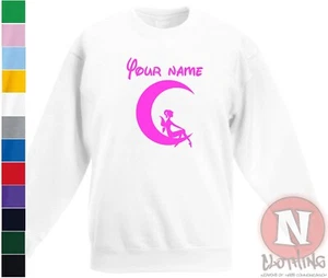 Personalised Fairy moon sweatshirt fairycore Children kids - Just add name - Picture 1 of 13