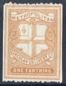 GB QV LOCAL Stamp 1/4d Orange ERROR OF COLOUR (1867) METROPOLITAN Mint MNG 1085 - Photo 1 sur 6