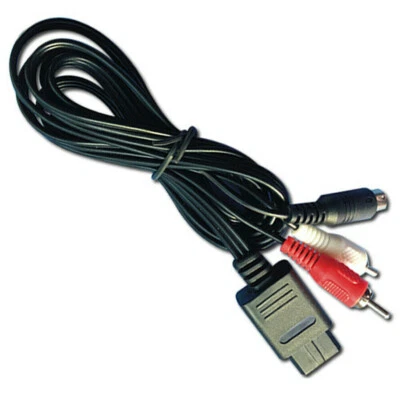 S-Video Cable Wired Cord Lead For Nintendo SNES Gamecube N64 64 Audio Video SAV - Image 1 of 4