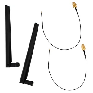 M.2 Extension Cable 6dBi WiFi BT Wireless Network RP-SMA Antenna 2.4GHz 5.8GHz - Picture 1 of 7