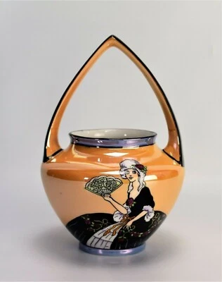 Noritake Deco Lady Basket Vase Morimura Bros - image 1 of 4