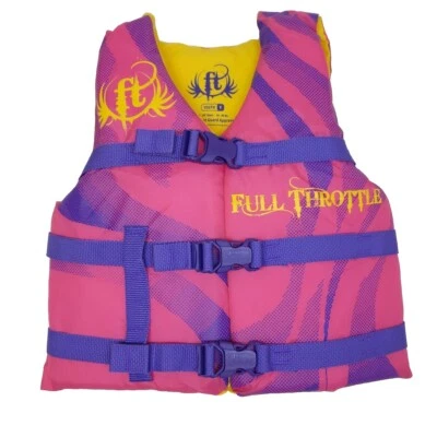 Chaleco ACELERADOR COMPLETO Esquí Juvenil Vida Niñas Rosa 50-90lbs USCG Tipo III PFD Foto 1 de 3